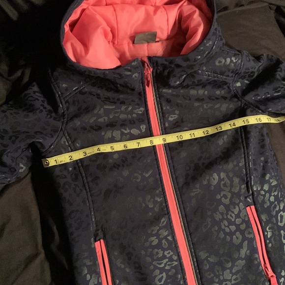 Navy Blue leopard print fall jacket girls med - Picture 14 of 16